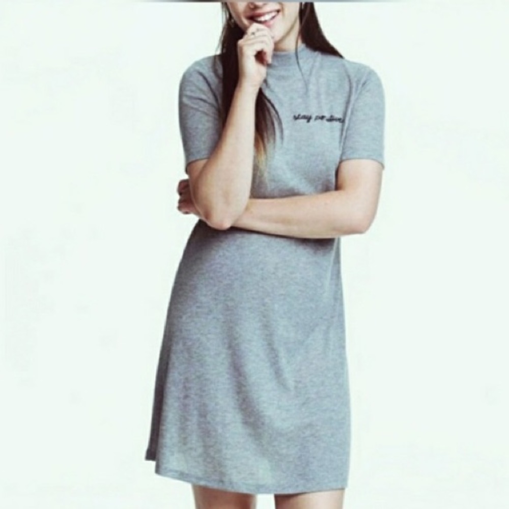 H&M Stay Positive ribbed mock neck mini dress